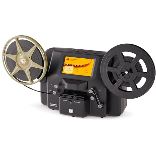 KODAK REELS 8mm & Super 8 Films Digitizer Converter with Big 5&rdquo; Screen, Scanner Converts Film Frame by Frame to Digital MP4 Files for Viewing