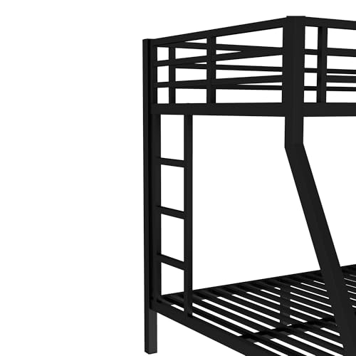 Heavy Duty Bunk Bed Frame with Ladder, Twin XL Over Twin XL Bunk Beds with Safety Guardrails, Adults Bunk Beds with Noise-Reducing Rubber Stoppers
