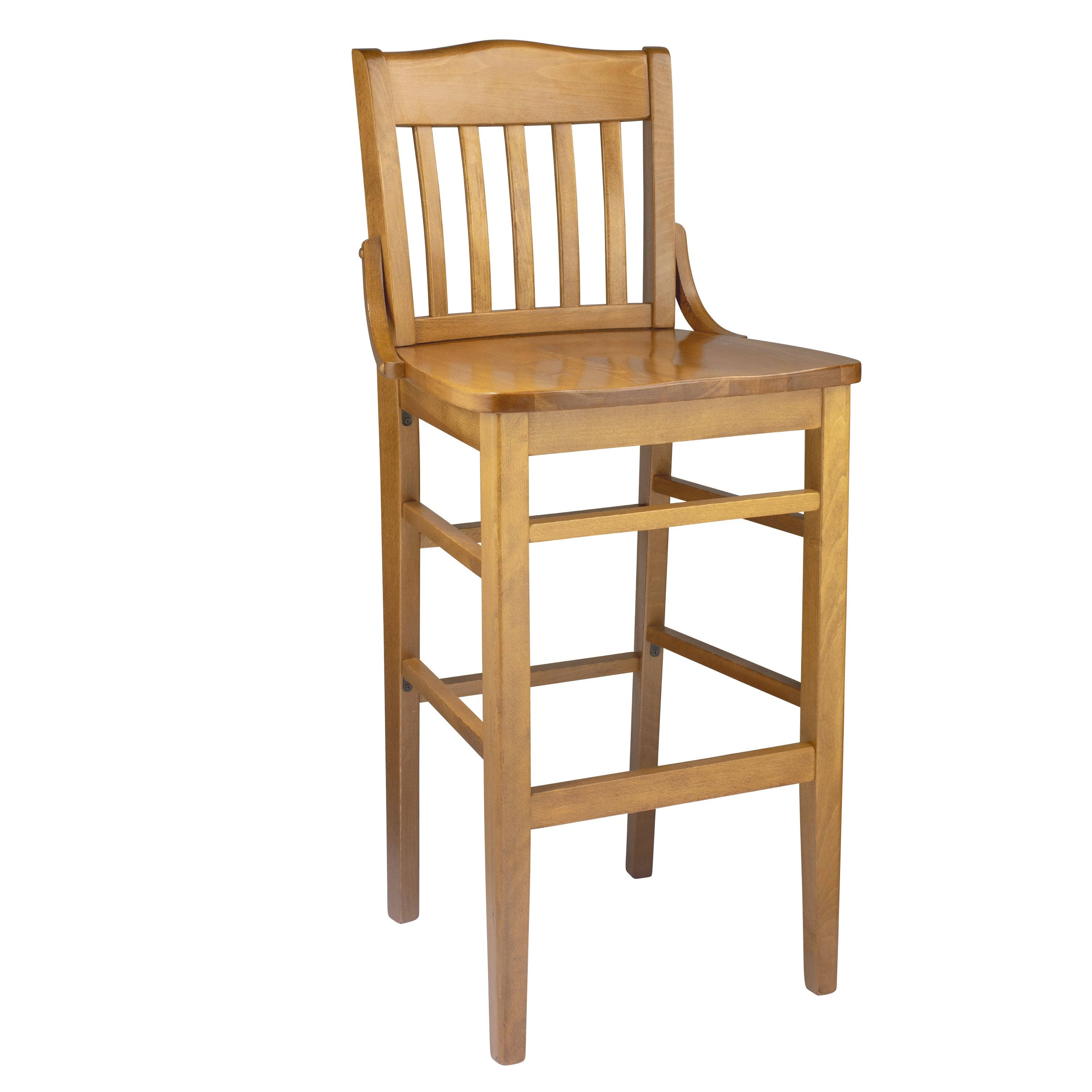 Beechwood Mountain Schoolhouse Wooden Bar Stool - Dark Mahogany