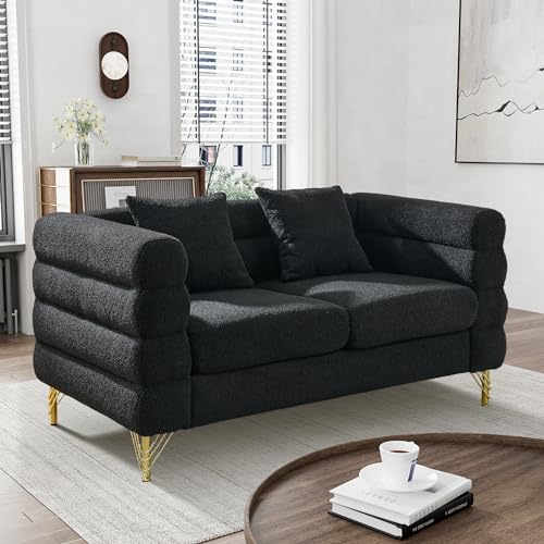Cloud Couch for Living Room, 79" Modern Overstuffed Deep Seat Boucle Sherpa 3 Seater Sofa with 3 Pillows