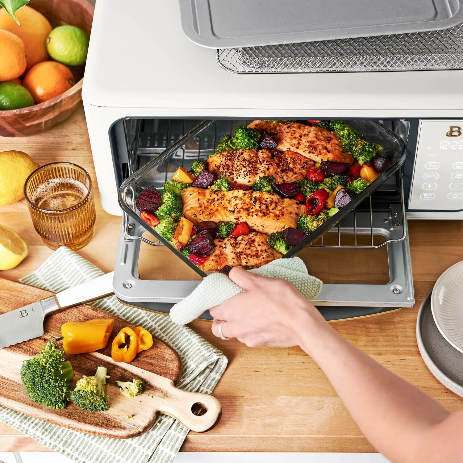 Beautiful Infrared Air Fry Toaster Oven, 9-Slice, 1800 W, Black Sesame by Drew Barrymore