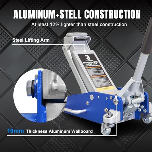 BIG RED 1.5 Ton Floor Jack,Aluminum and Steel Hydraulic Low Profile Car Jack with Dual Piston Quick Lift Pump