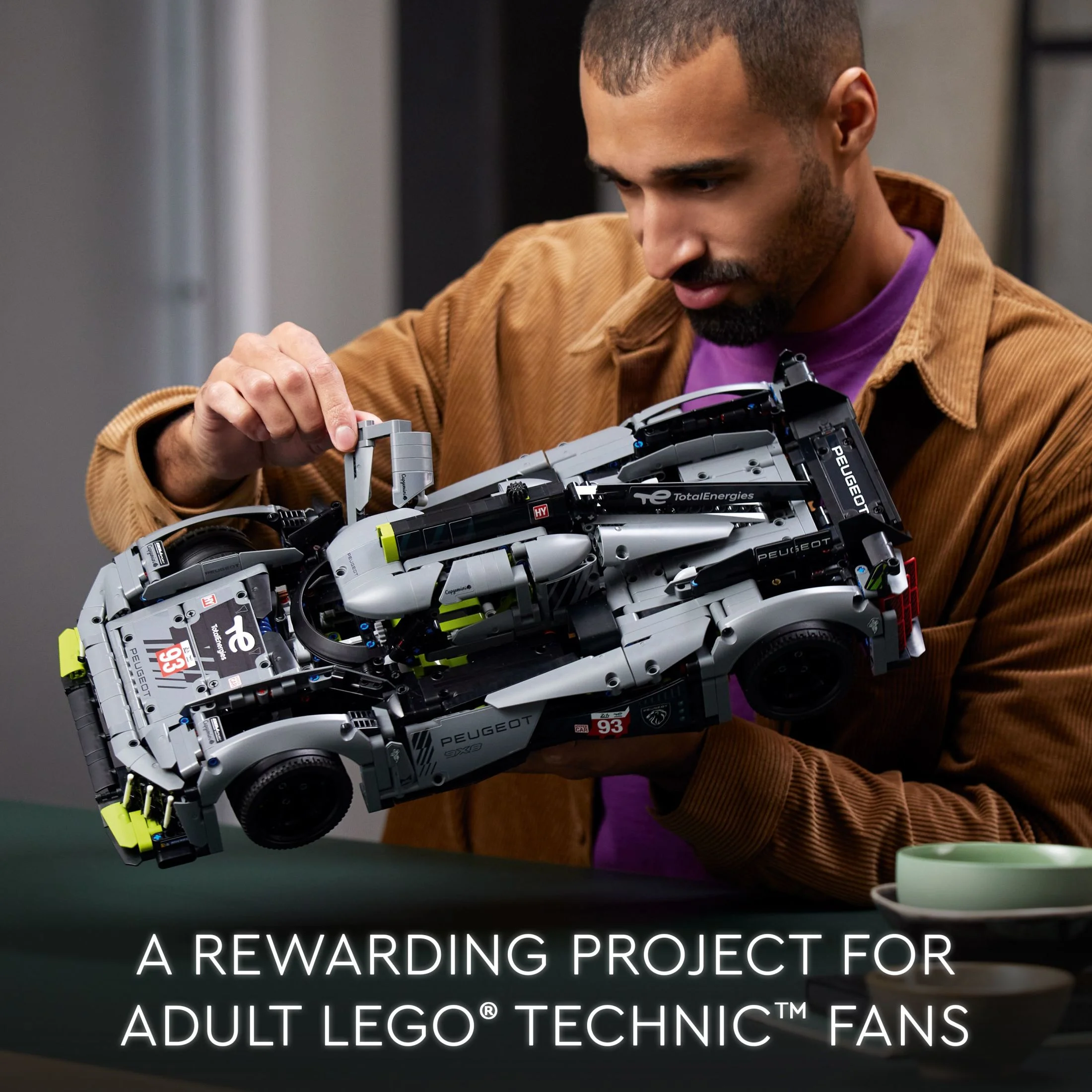 LEGO Technic PEUGEOT 9X8 24H Le Mans Hybrid Hypercar 42156 Collectible Race Car Building Kit for Adults and Teens