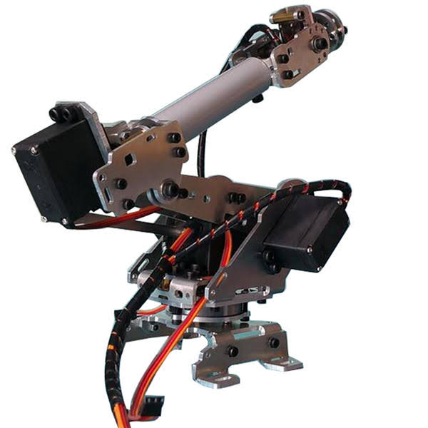 Topacc KDX DIY 6DOF Aluminum Robot Arm 6 Axis Rotating Mechanical Robot Arm Kit with 6 Pcs Servo