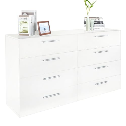 6 Drawer Dresser for Bedroom, Black Dresser Chest of Drawers, Wooden Bedroom Dresser TV Stand, Large Dresser Storage Chest with Deep Drawers