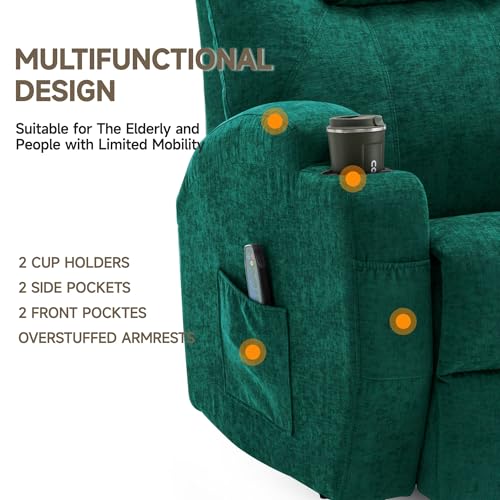 Recliner Chair, Rocking Chair with Massage and Heat, 360° Swivel Recliner Chairs for Adults