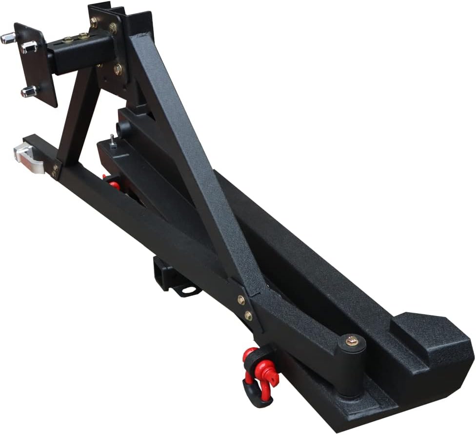 Vijay Rear Bumper With LED Lights and Tire Carrier Compatible with 1984-2001 Cherokee XJ