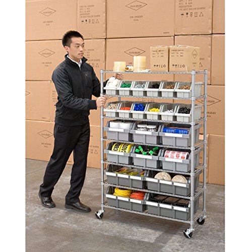 Seville Classics Heavy Duty NSF Bin Rack Solid Steel Wire Shelving Storage Unit, Patented Organizer for Garage, Warehouse, Office, Restaurant