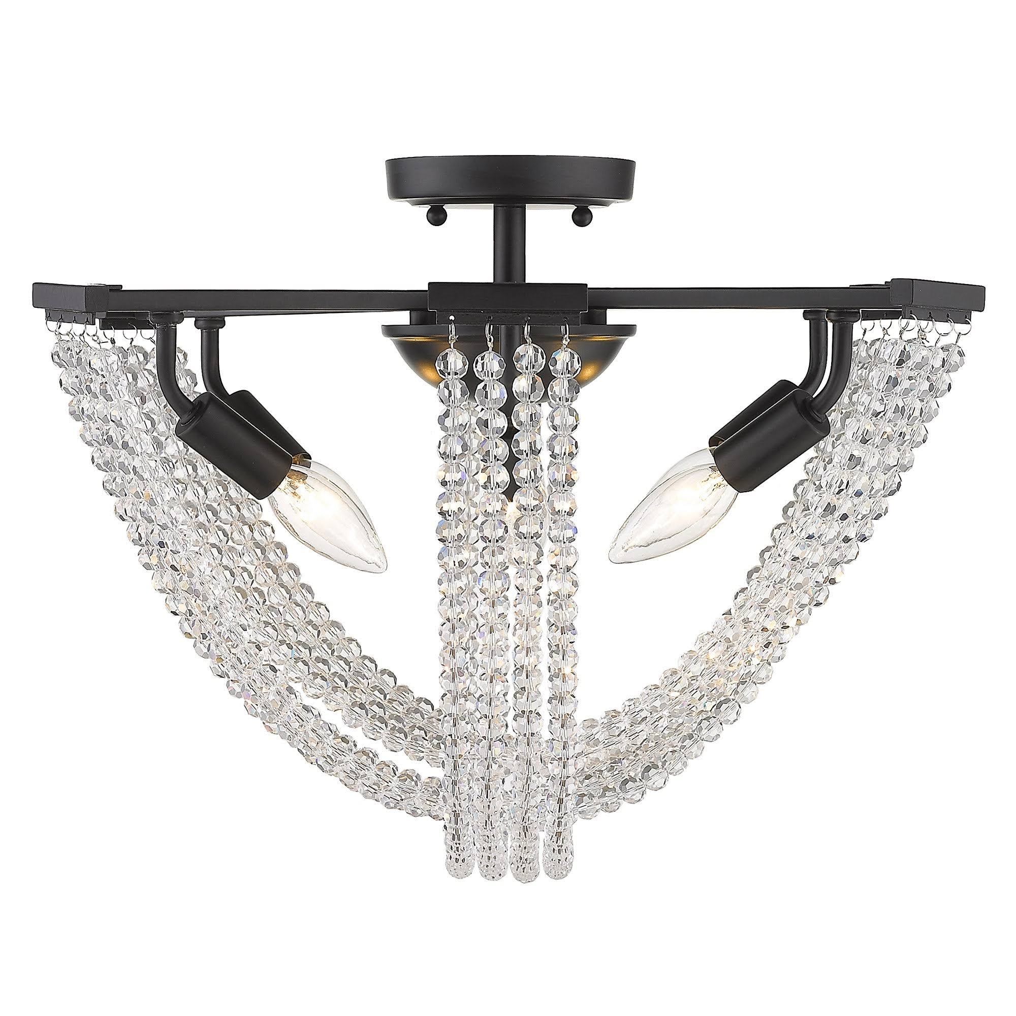 Golden Lighting 1896-6SF BLK-CHN Samba 6 Light Semi-Flush Matte Black