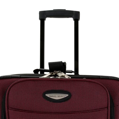 Travel Select Amsterdam 4-Piece Softside Expandable Luggage Set, Lightweight 2-Wheel Upright Suitcases, Travel Tote, Packing Cubes, Gray