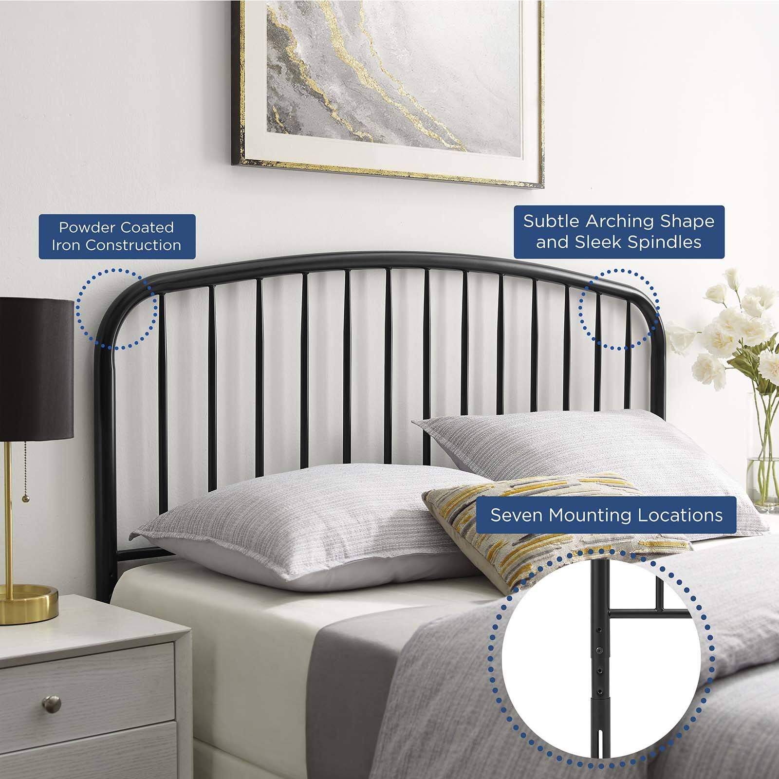 Modway Nova Queen Metal Headboard - Black