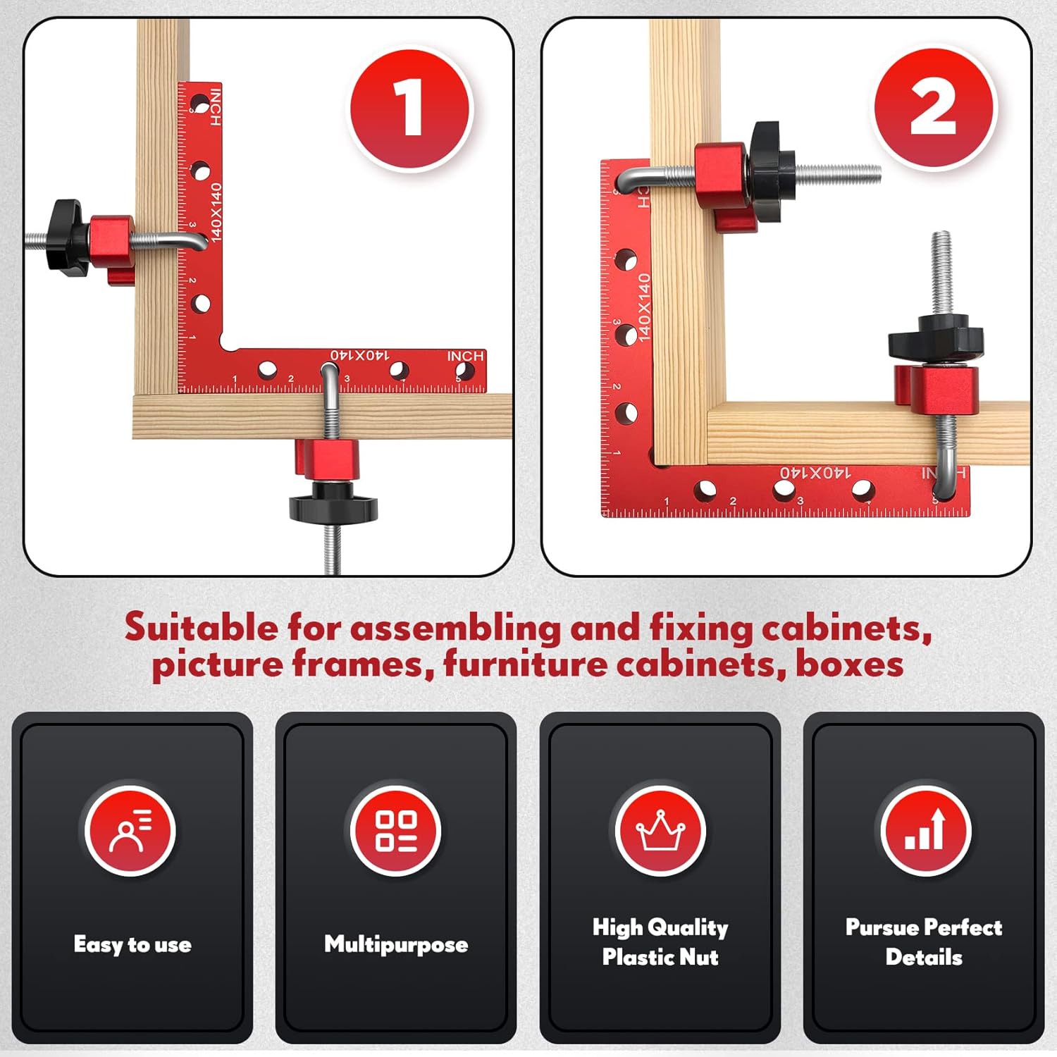 Relitec R Clamping Square, 90 Degree Corner Clamp, Right Angle Clamp For Woodworking