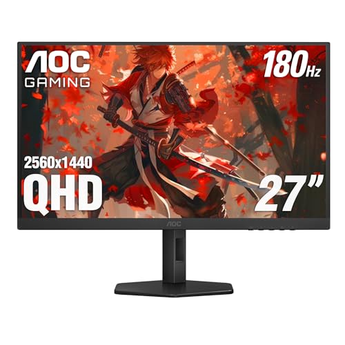 AOC CQ32G4VE 32" Curved Frameless Gaming Monitor 2K QHD, 1500R Curved VA, 180Hz, 0.5ms Response Time, 2X Display Port, 2X HDMI