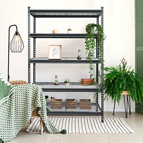 WORKPRO 5-Tier Metal Storage Shelving Unit, 48”W x 24”D x 72”H, Adjustable Storage Rack Heavy Duty Shelf, 4000 lbs Load Capacity (Total), for Garage