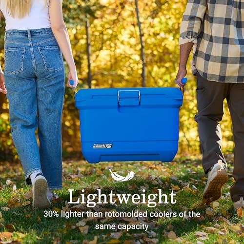 Coleman Pro Heavy-Duty 45qt Ultra-Light Premium Hard Cooler, Extra-Thick Insulation Keeps Ice up to 4 Days, 74-Can Capacity
