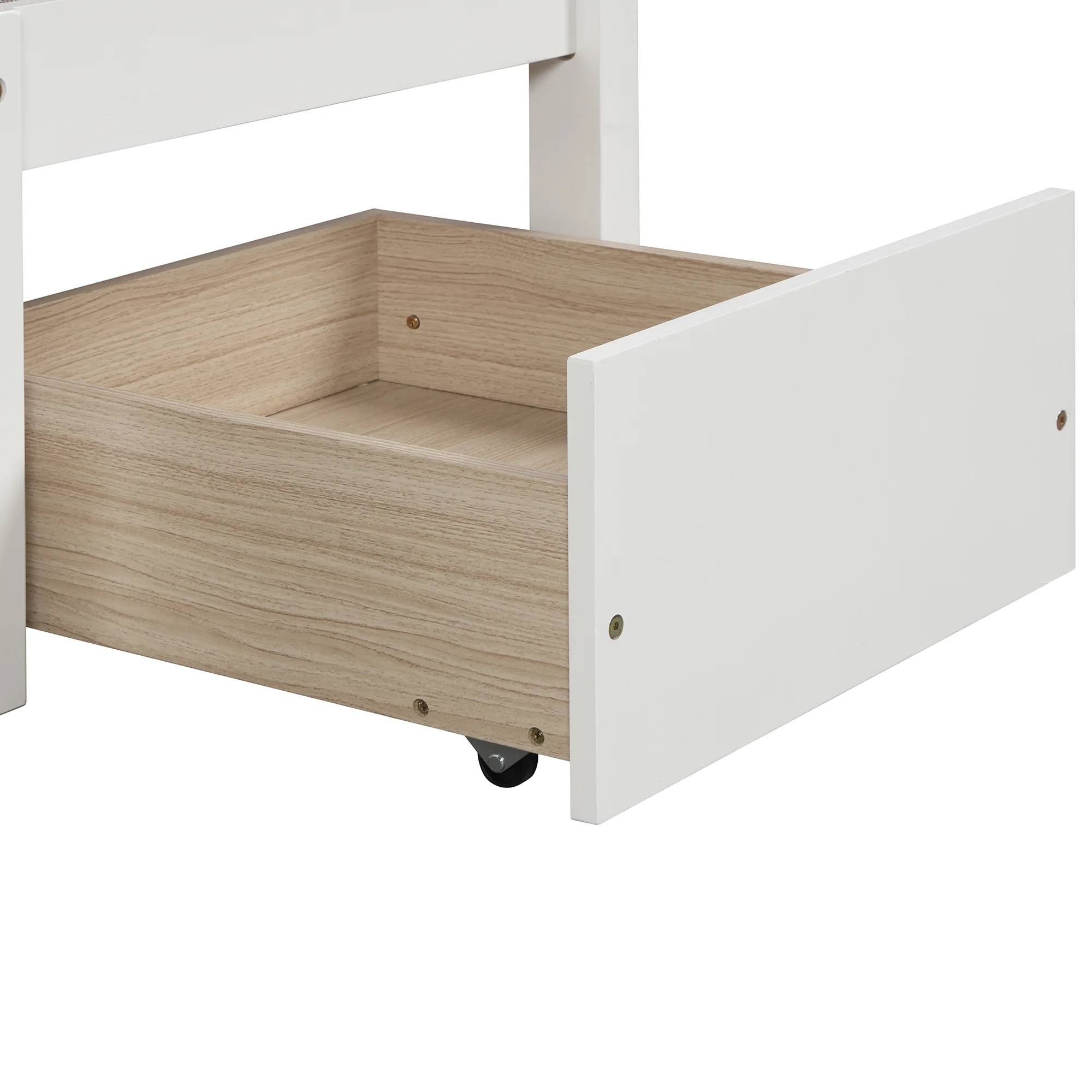 Bellemave Twin Size Loft Bed with Desk, Seat and Two Storage Drawer, Convertible Loft Bed Can be Turned Into Twin over Twin Bunk Bed for Kids, Teens