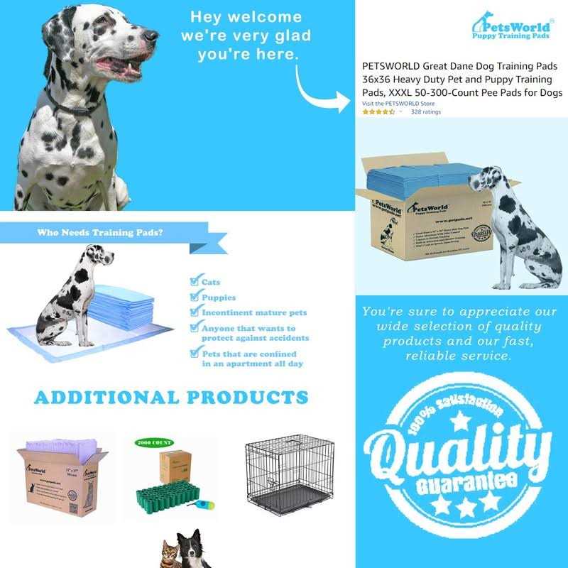 Petsworld Giant Potty Pads Odor Eliminating 36 x Pee Pads for Dogs - Pet Supplies online store