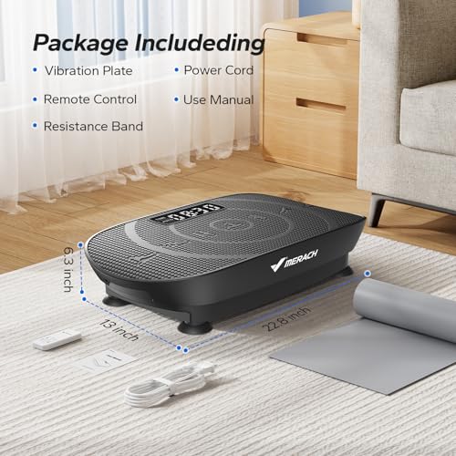 MERACH Vibration Plate Exercise Machine, Whole Body Workout Equipment for Women, Bluetooth and Silicone Pedal, Vibration Plate with Auto Mode