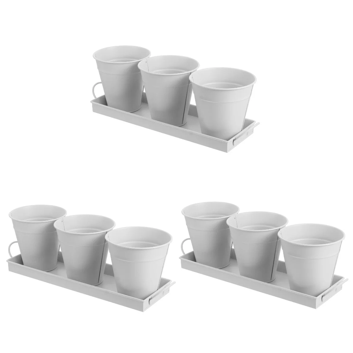 9 pcs Garden Flower Pot with 1pc Tray Succulents Utensil Holder