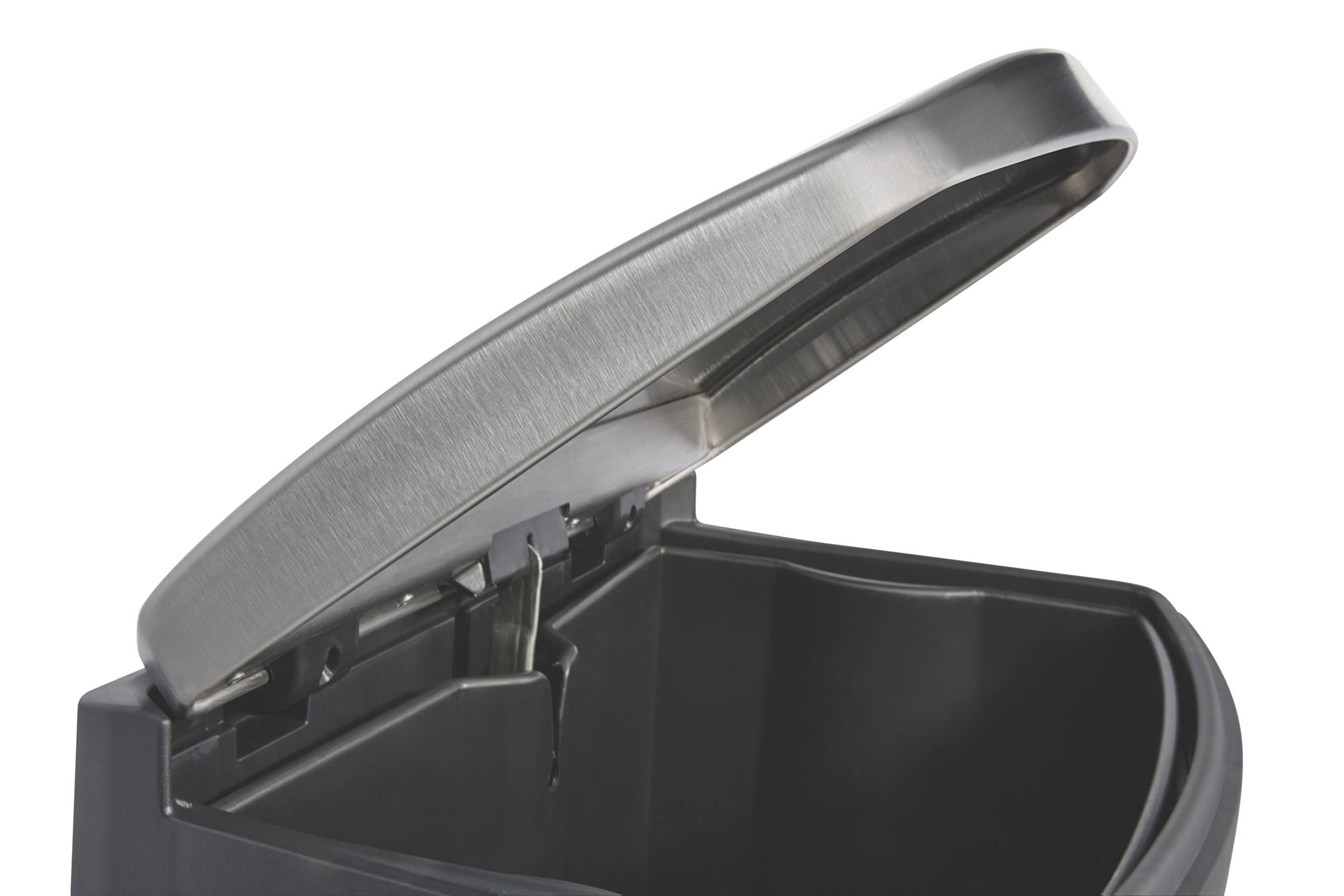 Rubbermaid Commercial Slim Jim Front Step-On Trash Can, 13 Gallon, Black/Stainless Steel