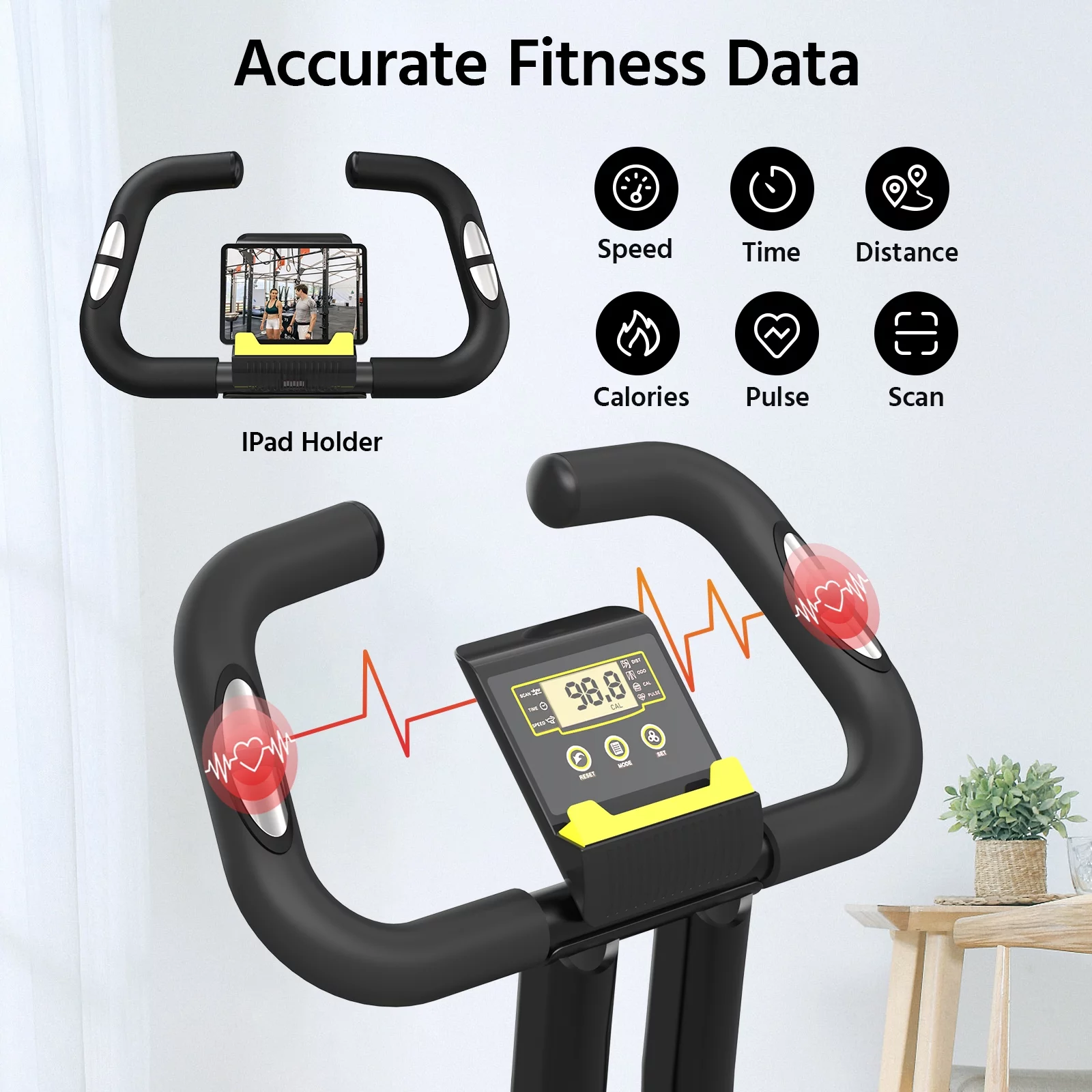 Pooboo 4in1 Folding Exercise Bike Indoor Cycling Bike Stationary Magnetic x Bike Gym Workout 300lb