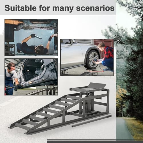 2 Pack Hydraulic Car Ramps 5T 10000lbs Low Profile Car Lift Service Ramps Truck Trailer Garage,Height Hydraulic Vehicle Ramps