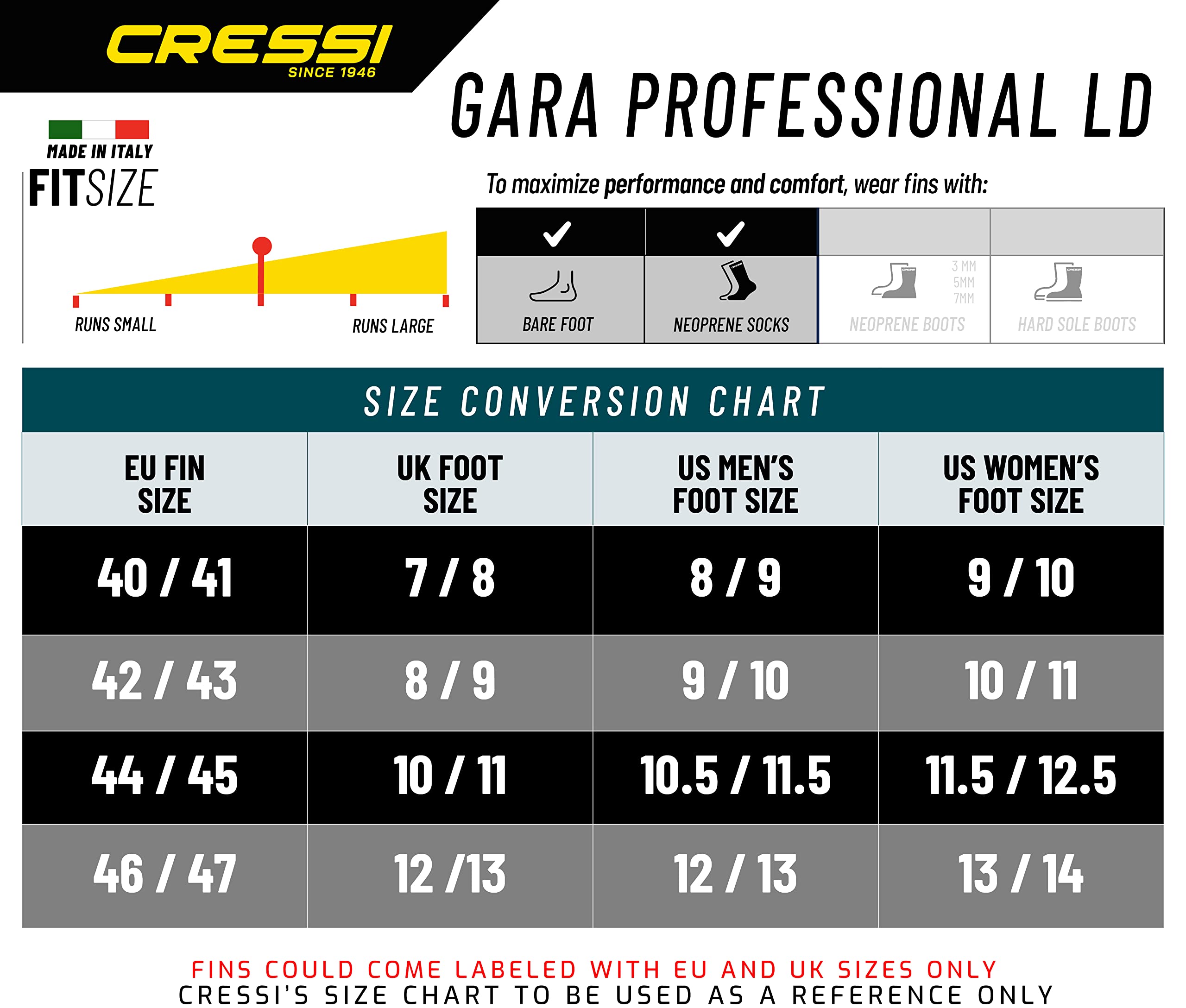 Cressi Gara Professional LD (blue) (Blue, EU 46/47 | US Man 11/12.5 | US Lady 12/13.5)