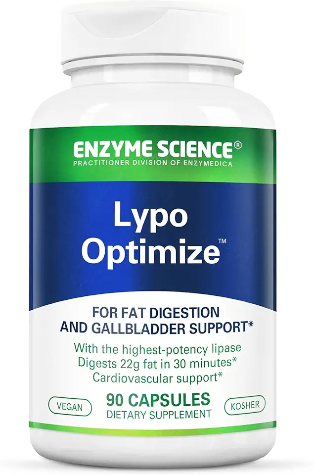 Lypo Optimize - Lipase Digestive Enzymes Supplement - Support Liver, Gallbladder and Pancreas Health - Enzimas Digestivas - Vegan and Kosher