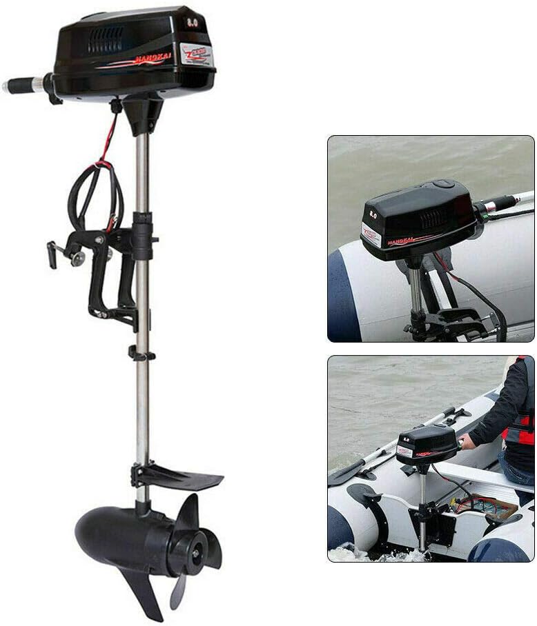BOTAIDAHONG 8HP 48V Outboard Engine Brushless Motor Fishing Boat Motor Engine 2200W Electric Boat Motor Outboard Tiller Control for Inflatable Boats