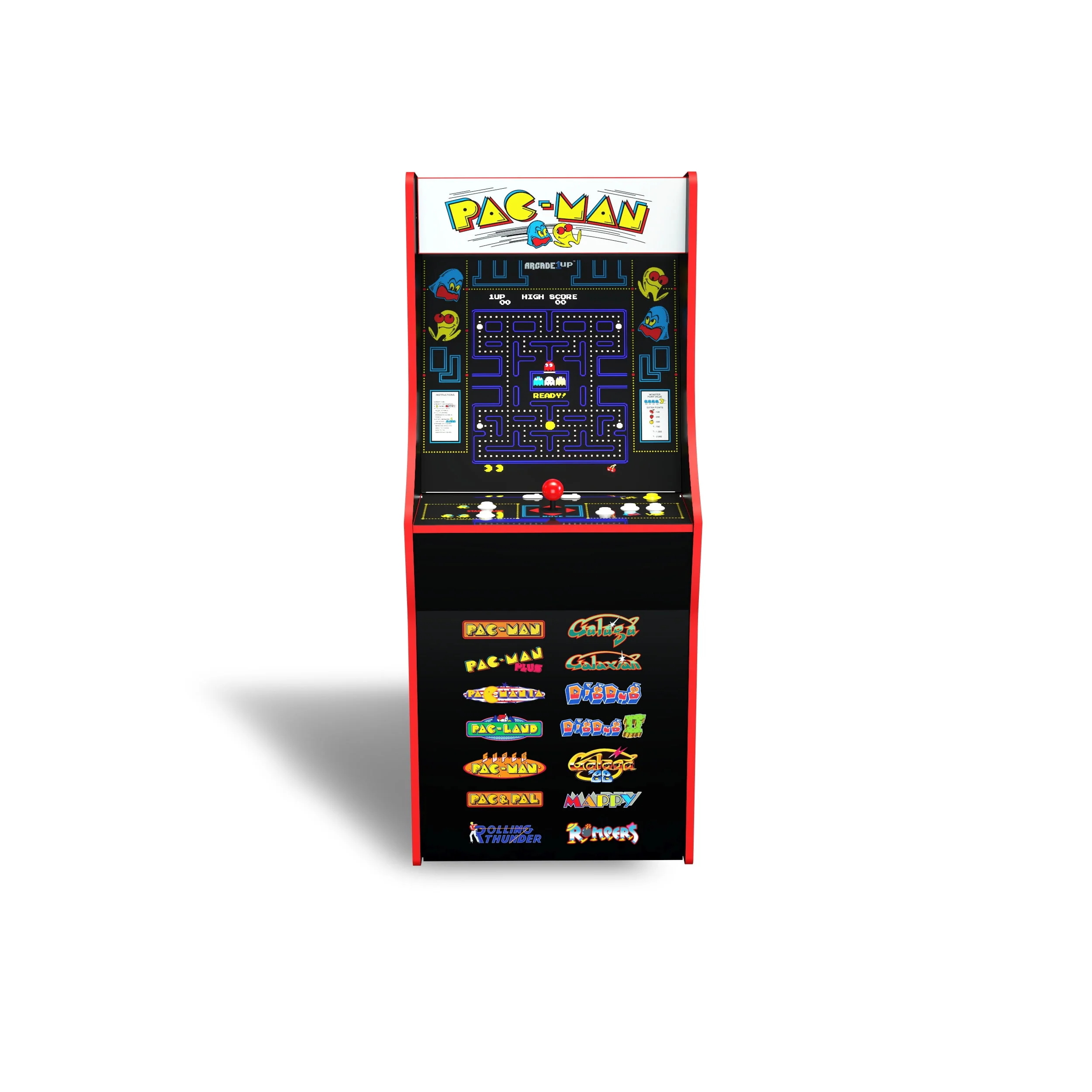 Arcade1Up PAC-MAN Classic Arcade Game, built for your home, 4 feet tall stand-up cabinet, 14 classic games, and 17-inch screen