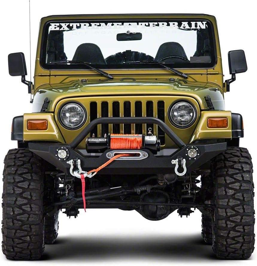 Barricade Trail Force HD Front Bumper with LED Lights Compatible with 87-06 Jeep Wrangler YJ & TJ