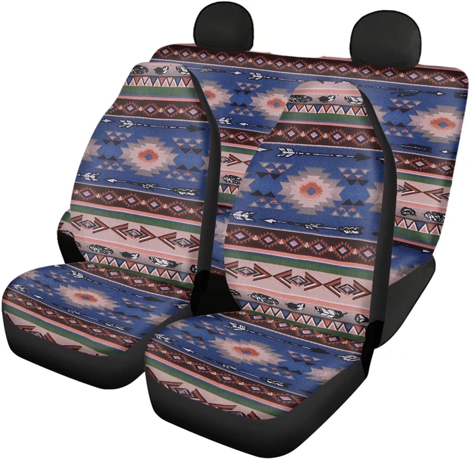 SEANATIVE Stretchy Car Seat Cover Camo Forest Deer Universal Car Interior Seat Cover Machine Washable Anti-Slip Front and Rear Bench Back Seat Cover