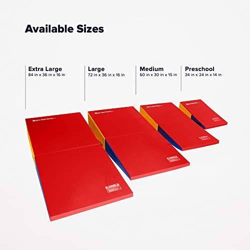 We Sell Mats Gymnastics Folding Incline Cheese Wedge Skill Shape Tumbling Mat, Small/24x22x34x22x14