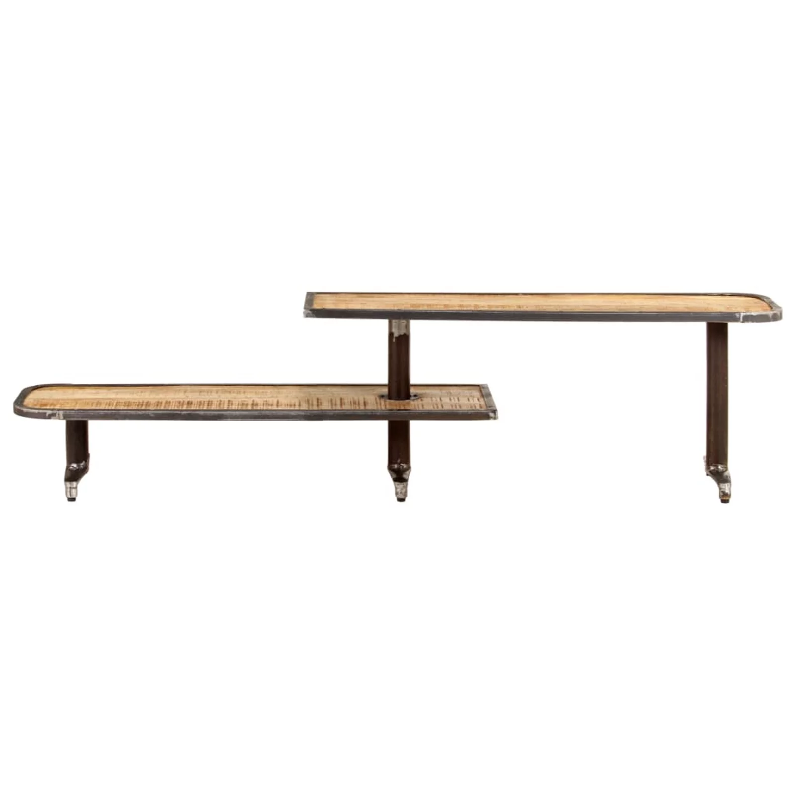 Dcenta TV Cabinet 63in x 11.8in x 15.7in Solid Mango Wood Television Stand Sofa End Table for Living Room Home Furniture