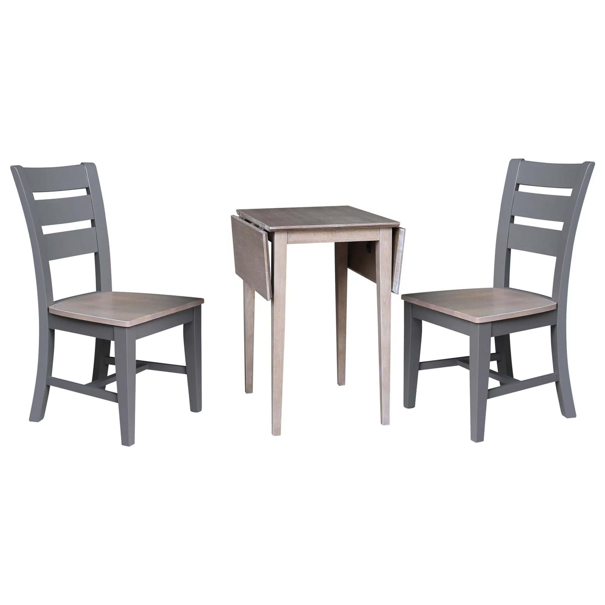 Small Solid Wood Dual Drop Leaf Table with 2 Chairs