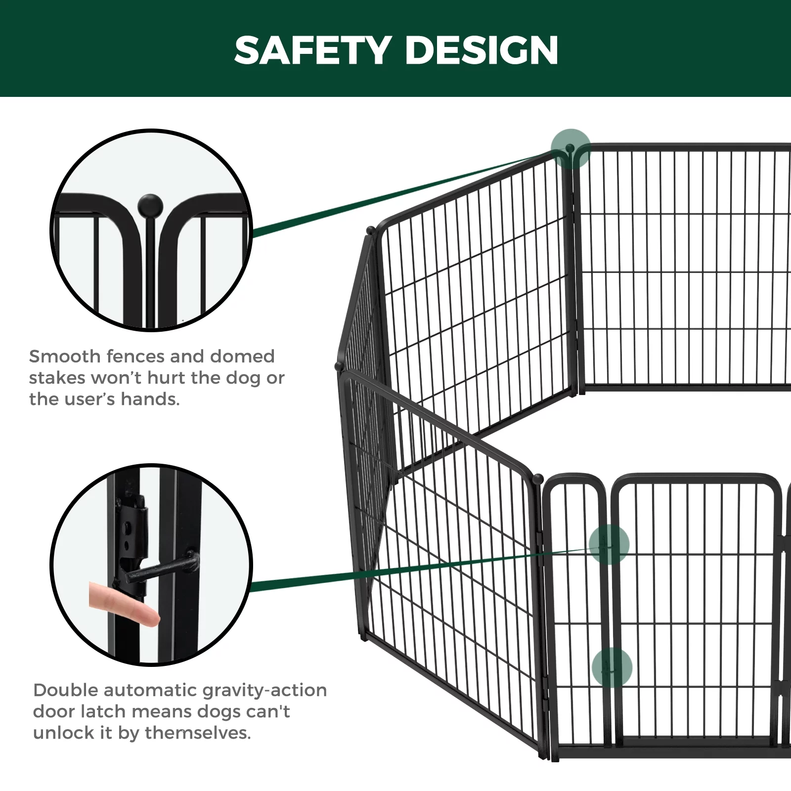 FXW Homeplus Dog Playpen Indoor, 8 Panels 32" Height Dog Fence Exercise Pen for small Dogs