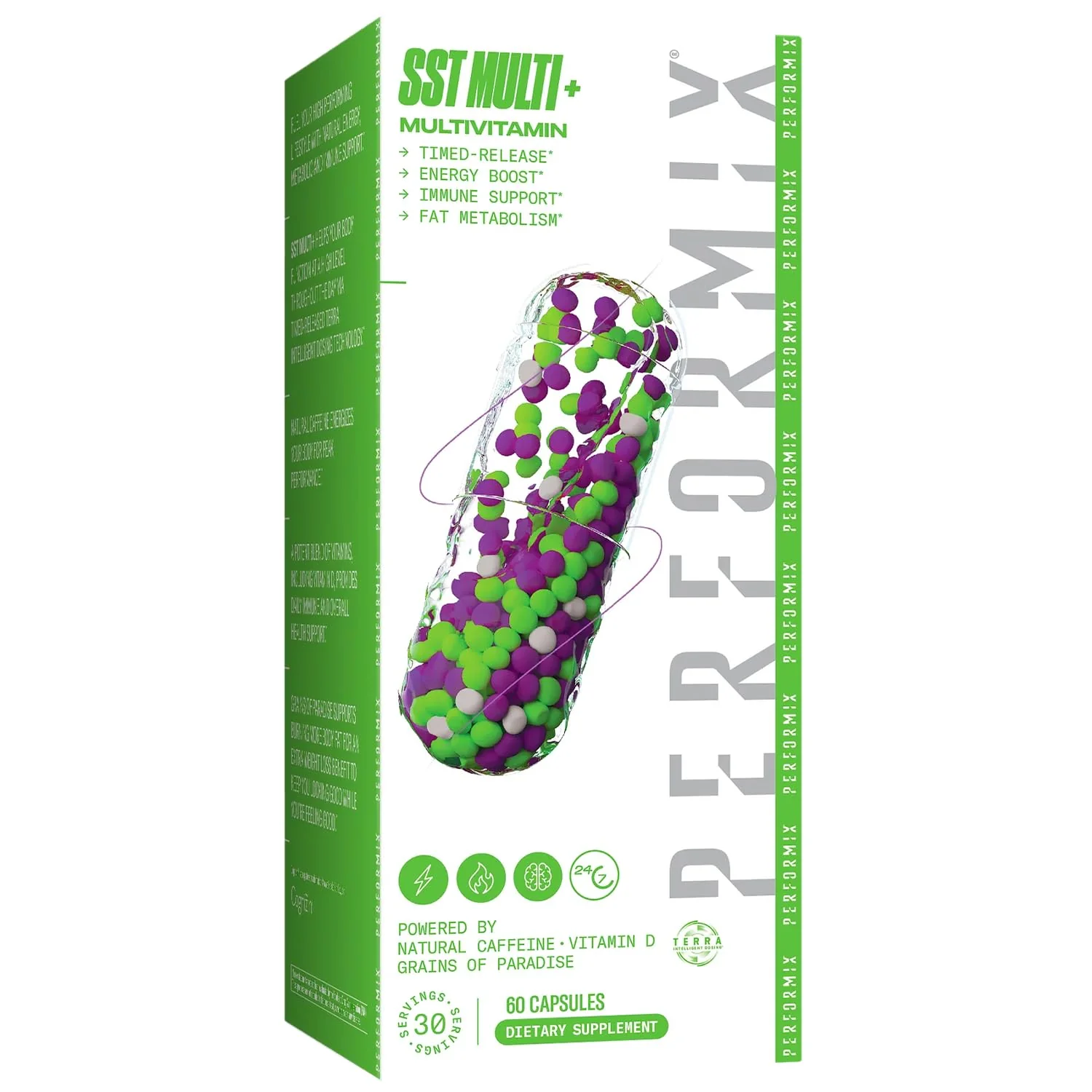 PERFORMIX - SST Multi+ Multivitamin - Natural Energy - Timed-Release - Immune System & Metabolic Support - Weight Goals - Caffeine, Biotin, Vitamin A