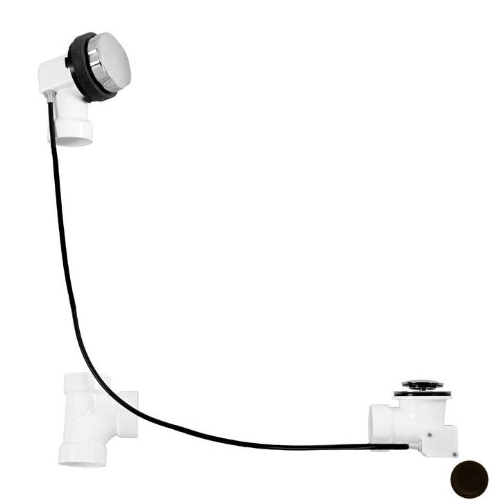 Westbrass D50P35-12 Sch. 40 PVC 35 in. Cable Drive Bath Waste - Oil Rubbed Bronze