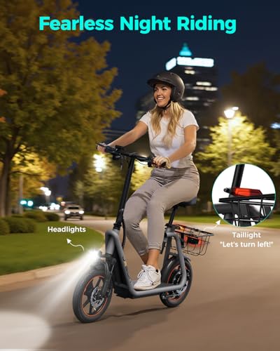 Jasion JS3/PRO Electric Scooter with Seat, 650/850W Peak Motor, 20/25Miles Ranges Scooters for Adults, 20/25MPH Max Speed