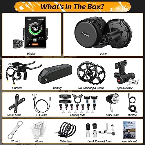 Bafang Electric Bike Conversion Kit Mid Motor BBS-HD 48 V 1000 W Motor Accessories Display Optional Kit Downtube Battery
