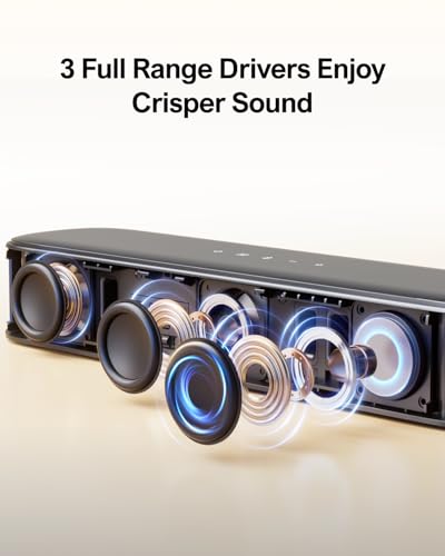 ULTIMEA 5.1ch Sound Bar with Subwoofer, Home Theater Virtual Surround Sound System for TV, Soundbar with App Control, 2 Surround Speakers, Opt/AUX