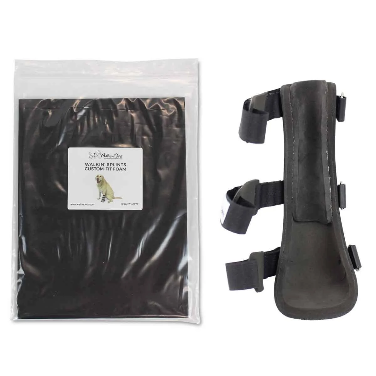 Walkin& Pet Splint for Dogs, Canine Front Leg Splint with Foam Inserts for A More Custom Fit