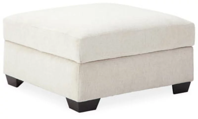 Signature Design by Ashley Contemporary Cambri Ottoman With Storage Chenille Snow