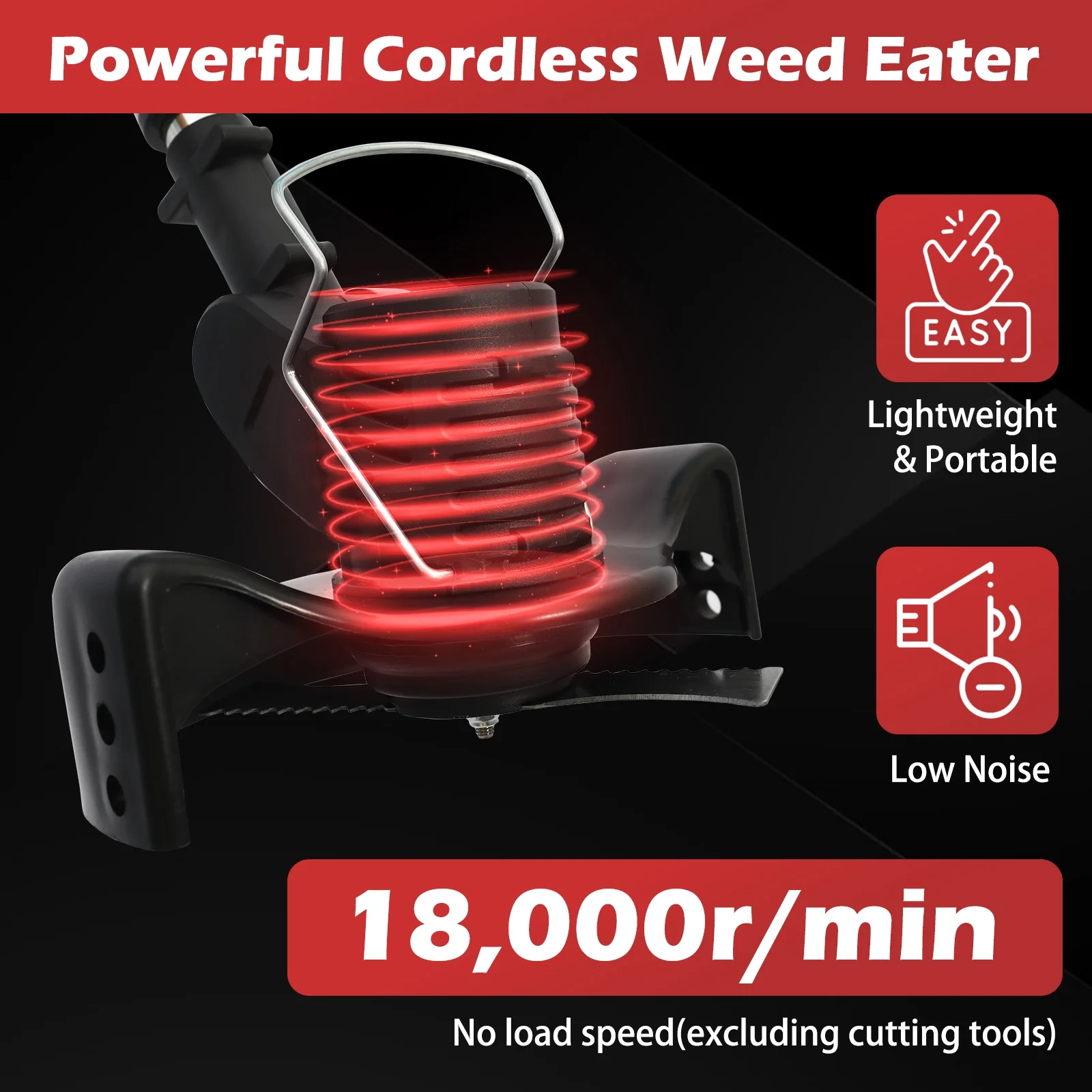 Electric Weed Eater Wacker, Grass Trimmer Weed Lawn Edger Eater, 21V 650W Cordless Grass String Trimmer Cutter, Weed Wacker with 2 Battery