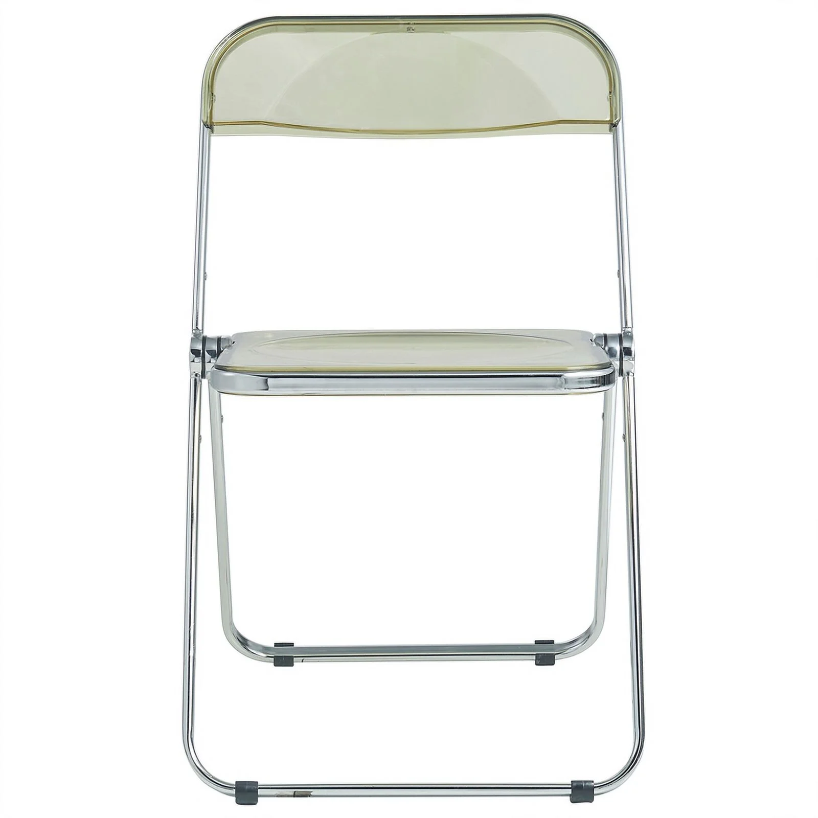LeisureMod Lawrence 5-pc Dining Set with Plastic Chairs & Round Table Amber