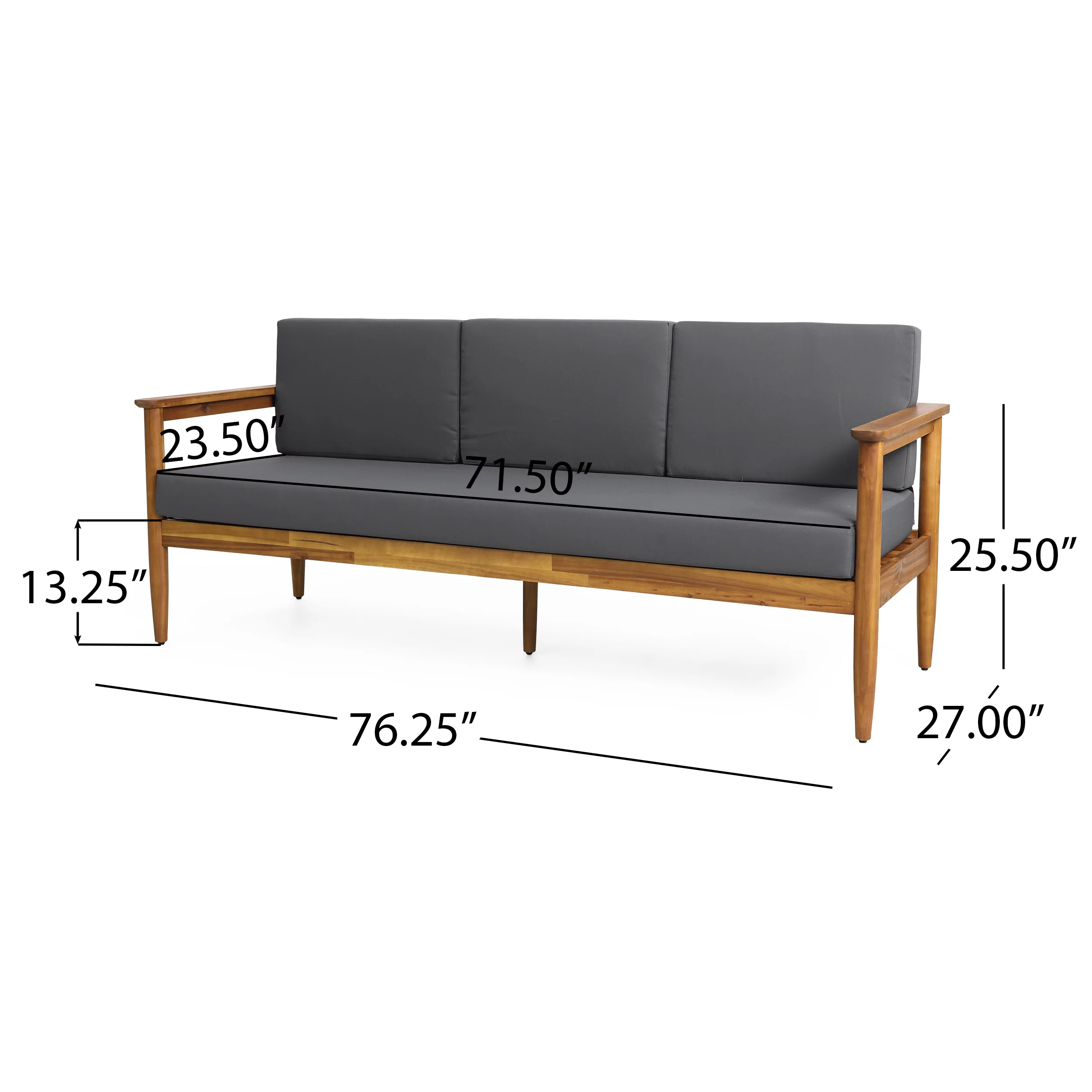 Noble House Magnolia Outdoor 8 Seater Chat Set Teak and Dark Gray
