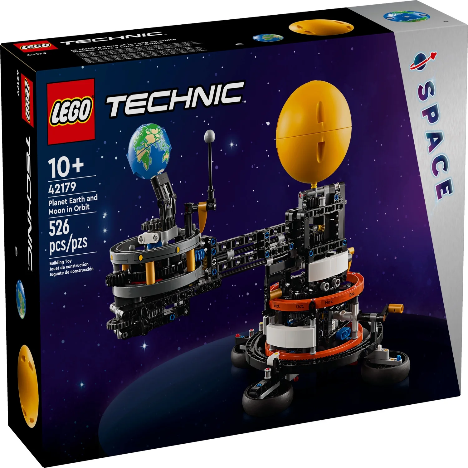 LEGO Technic Planet Earth and Moon in Orbit Building Set, Outer Space Birthday Gift for 10 Year Olds, Solar System Space Toy for Imaginative