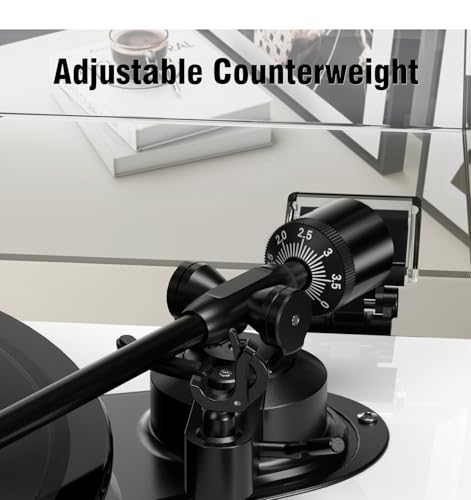 1 by ONE All-in-One Record Player with Wireless Input, High Fidelity Belt Drive Turntable with Built-in Speakers, Magnetic Cartridge AT-3600L