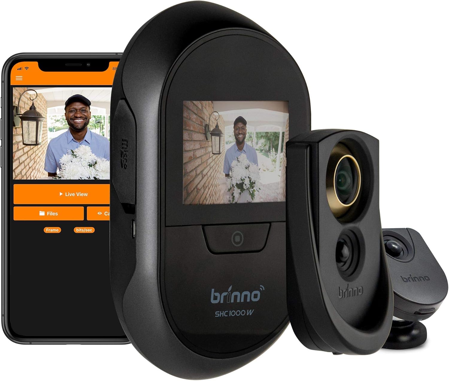 Brinno Duo Front Door Peephole Camera SHC1000W - Smart Home Security System with Mobile and Live Feed - Dual Image Storage with Data Privacy