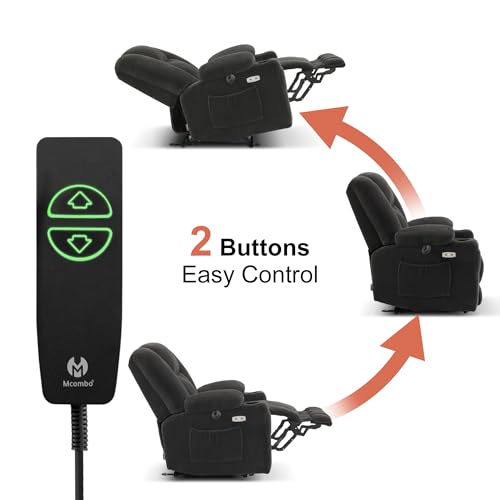 MCombo Zero Gravity Power Recliner Chair with Heat and Vibration Massage, Reclining Chair with USB & Type C Ports, Cup Holders for Living Room